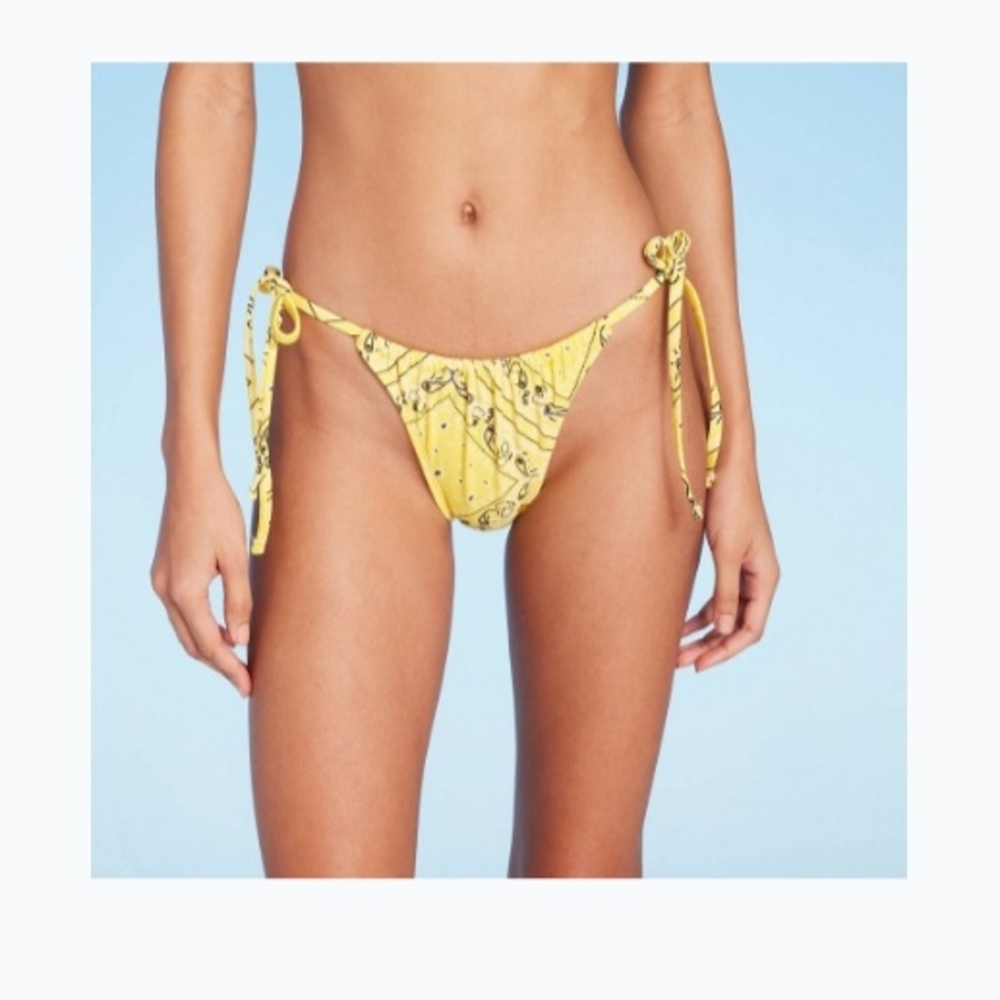 Yellow Tie-Side Bikini Bottom